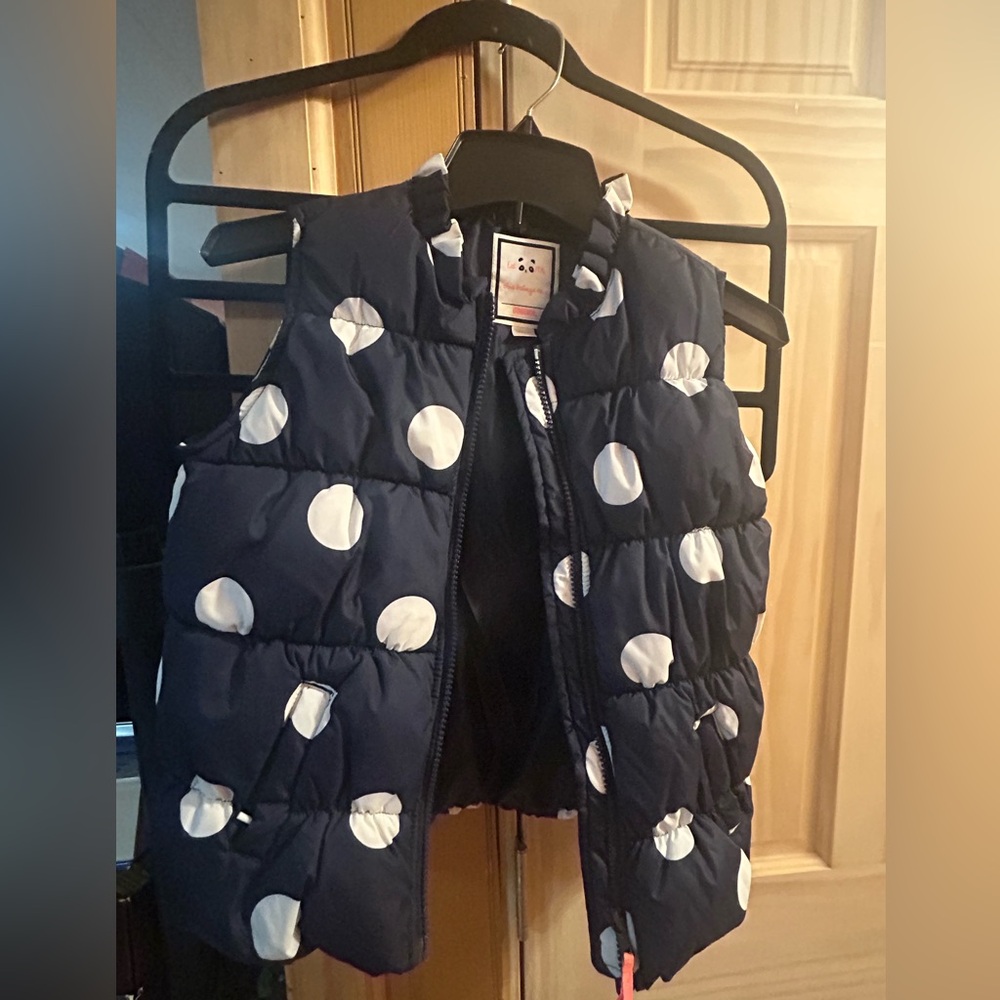 Gymboree Navy and White Polka Dot Kids Vest